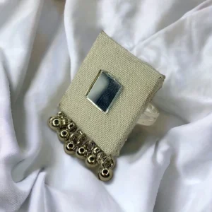 White Square Ring with Mirror