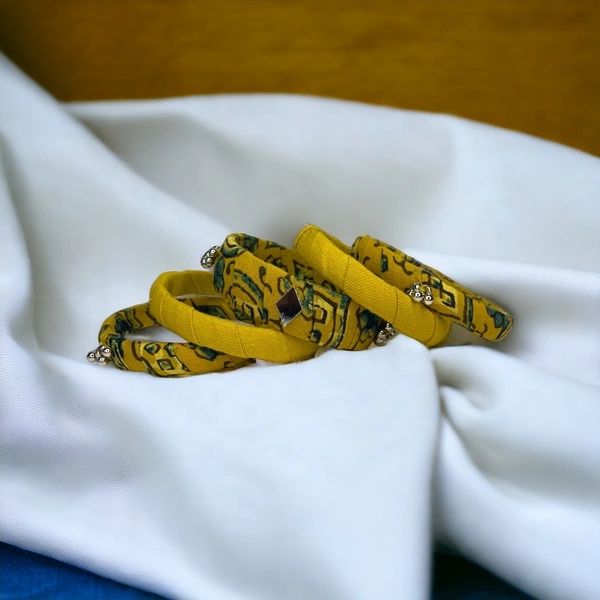 Yellow Fabric Bangles