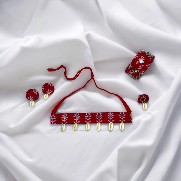Red Necklace, Bangles and Ring Combo