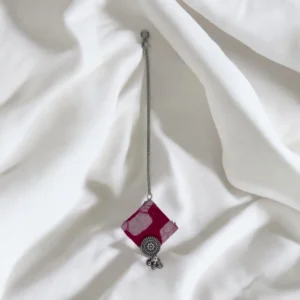 Pink Rectangle Maang Tikka